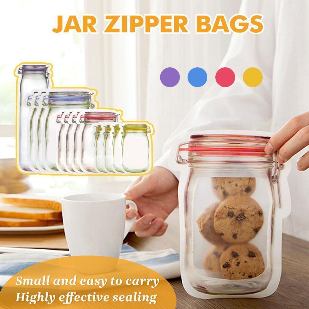 Jar Zipper Bags, set of 5