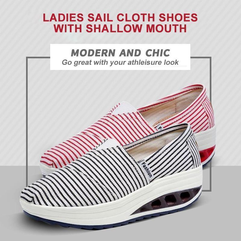 Ladies canvas shoes with shallow mouth