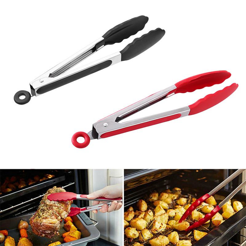 Stainless Steel Food Tongs with Silicone Tips