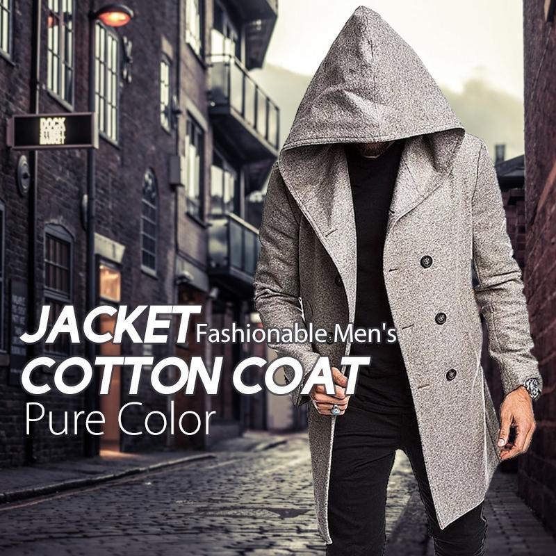 Men's Autumn & Winter Pure Color Jacket Cotton Coat
