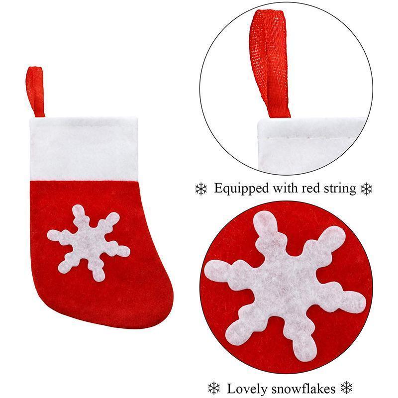 Mini Christmas Stockings Knife Spoon Fork Bag